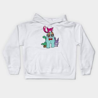 books and cats are a nerdy monsters best friend Kids Hoodie